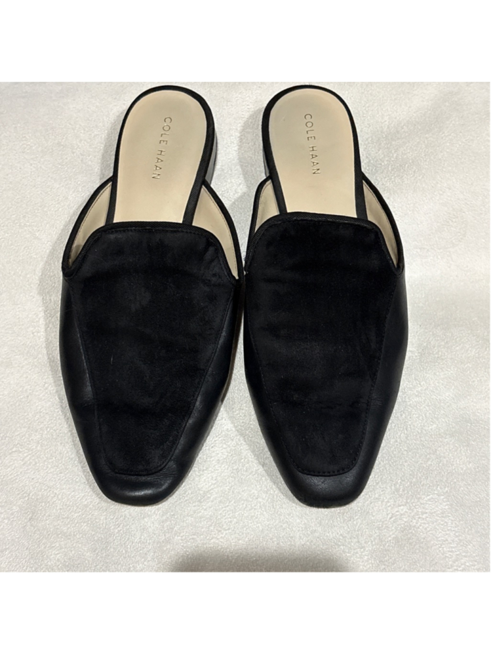Women's Cole Haan Black Leather Suede Mules & Clogs Size 8